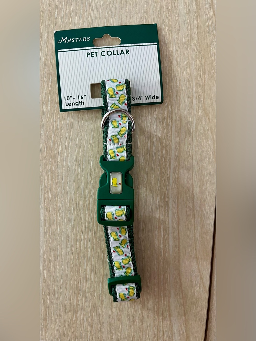 Masters Green and White Pattern Dog Collar